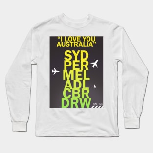 I love you AUSTRALIA green Long Sleeve T-Shirt